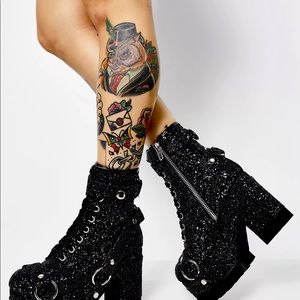 Club Exx Glitter Platform boots